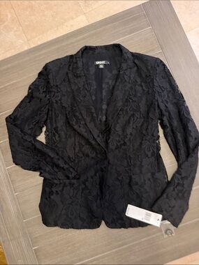 DKNY Black Lace Blazer Jacket